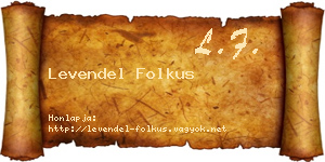 Levendel Folkus névjegykártya